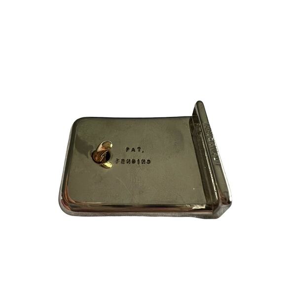 Vintage pat pending Gold Tone Belt Buckle Monogram F Silver Tone Italy - Picture 2 of 7